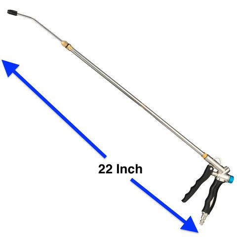 Heavy Hitter Industrial Air Blow Gun With 40 Inch Stainless Steel Extension Wand High Output 200 Psi Blaster 22 inch wand for dust removal.