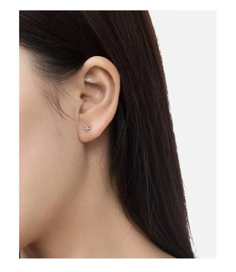 18G Tiny Flower Cartilage Earrings For Women And Girls In 925 Sterling Silver Daisy Studs With 3mm Ball Screw Back Sleeper Tragus Post Hypoallergenic Piercing Body Jewelry, side view