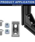 Seekliny 24pcs 2020 corner bracket hardware for aluminum extrusion; includes screws, T-nuts, and mounting plate (silver).