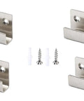 Heavy Duty Tough As Nails Stainless Steel Wall Mount Bracket Set For Tile And Photo Frames 4 Piece with screws