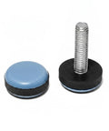 Screw In PTFE Furniture Glides Three Quarters Inch Round Blue Floor Protectors showing 0.75in thread and cap