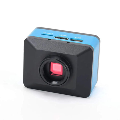 Rock Solid 4K Industrial Microscope Camera Built With HDMI And USB Links For Gritty Pcb Fixes And Cpu Solder Work with lens and ports visible.