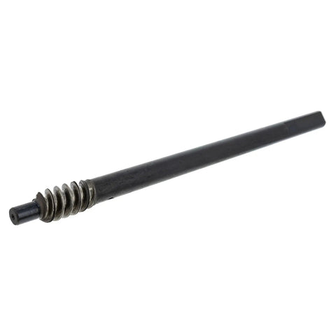 Worm Shaft Replacement Part For Outdoor Power Equipment OEM 91704126, metal gear shaft for MTD lawn mowers, black finish, US-made.