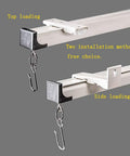 Adjustable Aluminum Curtain Track System Ceiling Mount 3.6ft To 7.2ft Length Flexible Room Divider With Runners And Hooks Easy Install White Finish No Fuss For Windows And Room Privacy, top and side loading hooks
