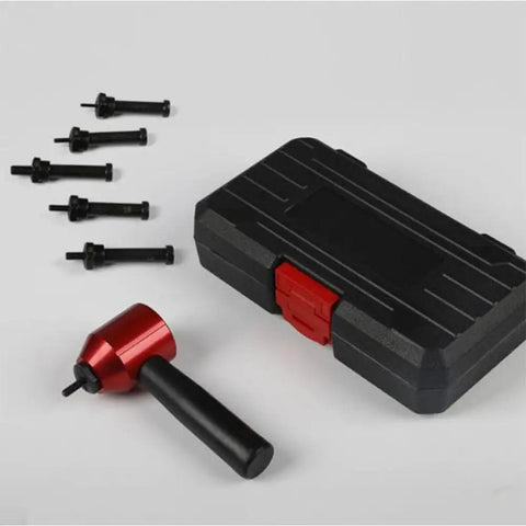Professional Rivet Nut Drill Adapter Kit Featuring Complete M3 M4 M5 M6 M8 Metric Mandrels And Thread Insert Nuts with tools and case.