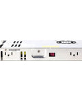 Heavy Duty 350W Switching Power Supply Powers Your Automation Setup With Rock Solid 5V At 60 Amps While Supporting Dual Voltage Input, side view showing inputs and fan.