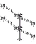 Slick Dual Monitor Mount Aluminum Computer Stand Desk Arm Bracket For Lcd Screens Ergonomic Workspace Rig with dual adjustable arms.