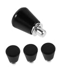 Heavy Duty Metal Spring Plunger Pins With Smooth Operation, Consistent Rebound Black Mechanical Knob Lock Pins For Industrial Machinery And Tool Setup Installation 4 Pack with three round knobs and one conical knob.