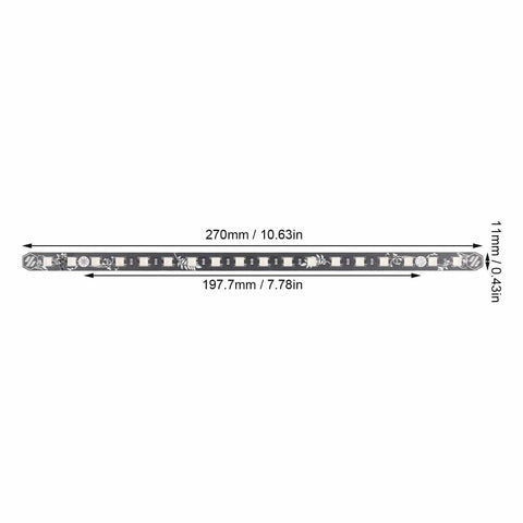 270mm Two Pack 5V LED Light Strip For 3D Printers Colorful Beads PCB Light Bar Replacement Lamp with dimensions