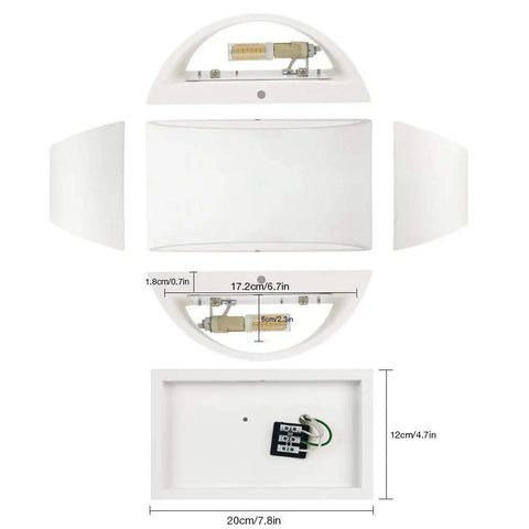 Dimensions of Dope LED Wall Sconce Light 7W Warm White 2700K Up And Down Plaster Finish Indoor Wall Lamps