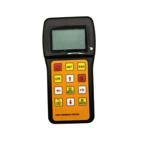 Portable Digital Leeb Hardness Tester With Tough Compact Build And No Sweat One Grip Operation For All Metal Alloys Quick Multi Scale Readings Like HRC HRB HV Totally Legit For Every Field Pro, front view with buttons.
