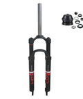 26 Inch Suspension Fork For Mountain Bikes, Single Shoulder 28.6mm Straight Tube, Ultralight Aluminum Alloy, Disc Brake Compatible, 1 1/8 Inch Headset Included