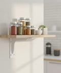 Beefy Q235 Steel Triangular Bracket For Floating Desks And Wall Shelves Black Or White 1 Unit Rock Solid Support under wood shelf