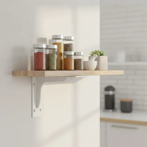 Beefy Q235 Steel Triangular Bracket For Floating Desks And Wall Shelves Black Or White 1 Unit Rock Solid Support under wood shelf
