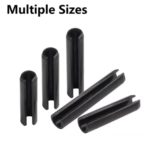 390 Piece Spring Steel Split Dowel Pin And Tension Roll Pin Assortment Kit With 13 Sizes M1.5 To M6 shown in multiple sizes