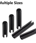 390 Piece Roll Pin Assortment Kit With 13 Pin Sizes From M1.5 To M6 In Spring Steel 65Mn Manganese Black Slotted Expansion Pins