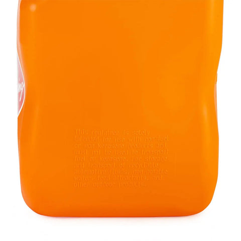 No Sweat Five Point Five Gallon Square Jug Bundle In Loud Orange, showing heavy duty orange container side view.