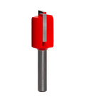Top Shelf 11/16 Double Flute Straight Router Bit With 1/4 Shank High Density Carbide, red tool for precise wood routing.
