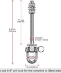 Rugged Heavy Duty Swing Mount Hardware with 9.3 inches length, stainless steel for loads on wood or steel beams.