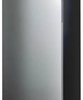 11 Cu Ft Convertible Freezer And Refrigerator With Hassle Free Frost Free Cooling Reversible Door, stainless steel exterior view.