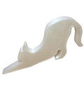 Black Eco Friendly Door Stopper With Soft Impact Absorbing Block shaped like a cat, beige color, for home use, pet safe and noise reducing