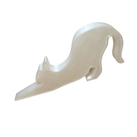 Black Eco Friendly Door Stopper With Soft Impact Absorbing Block shaped like a cat, beige color, for home use, pet safe and noise reducing