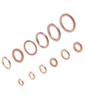 Copper Washer Gasket Nut And Bolt Set For Sump Plugs, flat ring seal assortment, smooth copper rings, corrosion resistant.