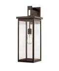 Outdoor Steel Sconce In Anti Rust Bronze Finish With Clear Glass Shade Wet Rated And Dimmable 60W Max Perfect For Corridors Gardens Courtyards Doorways Backyards And Patios