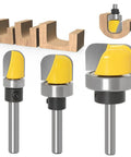 1/4 Inch Shank Bowl And Tray Router Bit Set 3 Pieces Cove Juice Groove Router Bits With Ball Bearing For Dish Carving