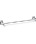 Riff 24 Inch Towel Bar Polished Chrome Built To Last Durable Zinc Construction Premium Metal Bath Hardware Corrosion And Tarnish Resistant Finish Coordinates With Other Riff Collection Pieces For Modern Bathrooms silver bar