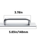 Two Pack Aluminum Alloy Push Pull Door Knobs With Self Adhesive Handles For Kitchen Cabinets Windows Sliding Closets Durable Silver Finish Non Slip Grip Quick And Easy Install No Tools Needed 5.83 Inch Length, 3.78in, 148mm