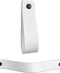 Two Pack White Leather Drawer Pulls For Industrial Style Furniture Upgrade Easy To Install Leather Handles For Cabinets And Drawers Measuring Seven And Seven Eighths Inches Long By One Inch Wide