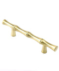 Bamboo Shape Zinc Alloy Drawer Pulls In Brushed Gold Finish 4.96 Inch Length 3 Inch Center To Center Hole Distance Solid Door Handles With Screws 2 Pack For Cabinets And Furniture Upgrades Durable And Rust Resistant