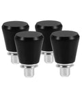 Heavy Duty 4 Pc Set Black Mechanical Spring Pins With Wear Resistance For Industrial Workshop Use And Reliable Smooth Operation Plus Super Stable Reset Power On Locating Pins To Keep Your Setup Rock Solid No Drift Amidst Vibration Ever - set of four black pins with silver base.