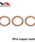Three copper washers for Magnetic Stainless Steel Oil Drain Plug M16 X 1.5 With Neodymium Magnet That Keeps Metal Junk Out Of Your Oil