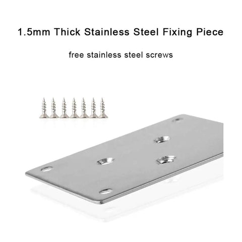 1.5mm thick stainless steel fixing piece with free screws, ideal for securing solid wood furniture legs set for beds desks chairs and sofas eco friendly natural wood feet with built in floor protection mat built to take a beating heavy duty load bearing durable cabinet feet for bedrooms and offices.