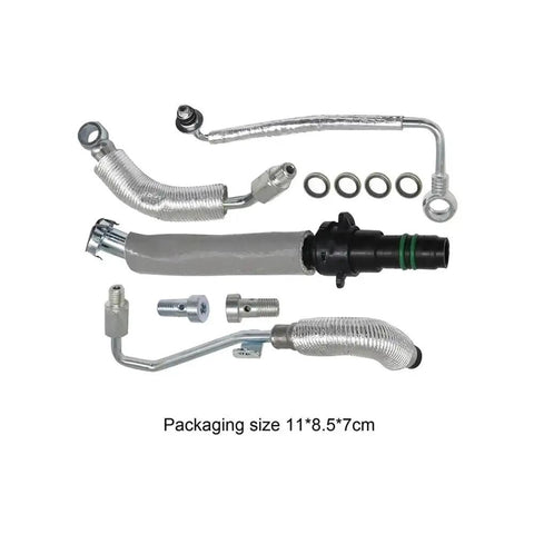 Premium Engine Oil Return And Supply Line Kit For Smooth Lube Flow Durable Materials Keeps Your Ride Running Sick With No Clogs Or Leaks. packaging size 11*8.5*7cm