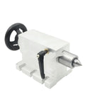Top Tier Cnc Rotary A Axis Build Kit Featuring K11 100mm Mount With Three Jaw Chuck Attached To Mt2 Tailstock side view