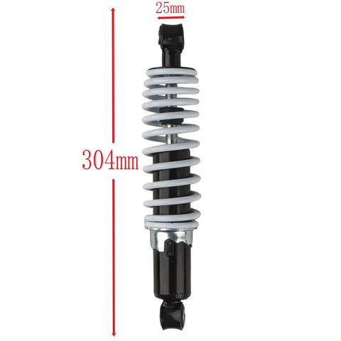 Adjustable Front Shock Set Two Pieces For 50Cc To 125Cc Kid Quad ATV Go Kart, showing single shock with 304mm length measurement