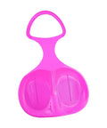 Downhill Snow Sled For Kids And Adults, Flexible Sledding Board With Cold Resistant Shell And Ultra Comfy Grip Handles, Dark Pink
