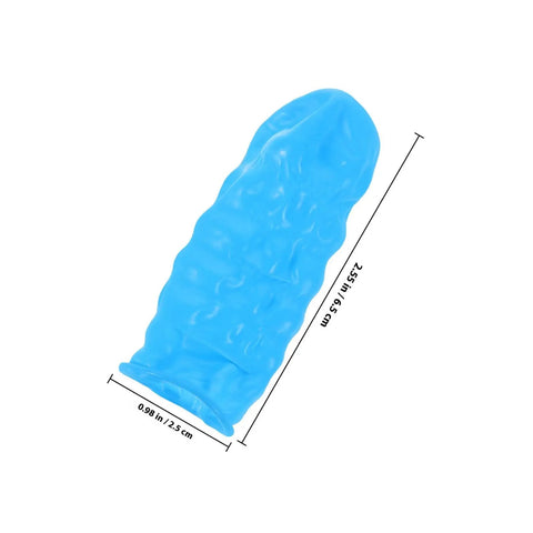 Built Tough And Wicked Comfy Blue Nitrile Finger Sleeves Protective Covers For Electronic Cleanroom And Wound Care Reusable Anti Static Industrial Safety Gloves 100 Piece Pack Smooth Finish showing detailed smooth texture.