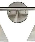 Two Light Brushed Nickel Bath Fixture With Marbleized White Glass LED Up To 800 Lumens 60 Watt Equivalent Mount Up Or Down Back Plate UL Listed Vanity Lighting For Bathrooms