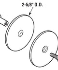 Steel Door Hole Cover Plate Gray 2-5/8 Inch Diameter Conceals Unused Knob Holes On Doors Up To 1-3/4 Inch Thick For Privacy And Security In A Single Pack Keeps Your Door Looking Clean And Slick diagram showing dimensions and components.