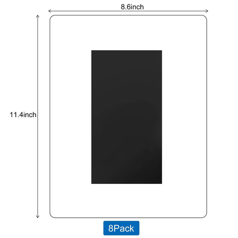 Eight Pack Magnetic Sign Holders For 8.5 By 11 Inch Documents With Clear Plastic Wall Mounts And Magnet Borders, Heavy Duty Frames For Posters, Perfect For Office, Retail, And Warehouse Displays. 8.5x11 in clear magnetic sign holder with size markings