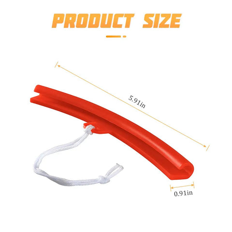 Red 5 Piece Tire Changer Rim Protectors Premium Soft Polyurethane Wheel Saver measuring 5.91 inches long for tire changes.