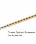 Close-up of a single P125 D spring test probe from the 100 Pcs P125 D Spring Test Probes With Large Round Heads For PCB Testing set.