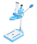 Heavy Duty Electric Drill Stand Precision Machined Rotatable Mini Drill Press For Wood Plastic 40cm aluminum base with blue handle.