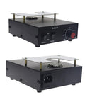 Side view of 540W Hot Plate Heat Station for BGA rework with temperature sensor and control knobs, black metal finish.