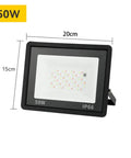 JUDYSSY RGB Led Floodlight Reflector Outdoor Lighting Ac 220 50W IP66 waterproof spotlight, 20cm x 15cm, ideal for outdoor use.