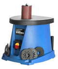 Heavy Duty Bench Sander Combo Featuring Oscillating Spindle And Belt Grinder Tool Built For Real Makers Delivers Consistent Results With Hella Smooth Sanding Action All Day, blue durable machine with oscillating spindle.